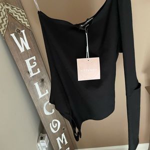 KITTENISH black, off the shoulder sexy bodysuit